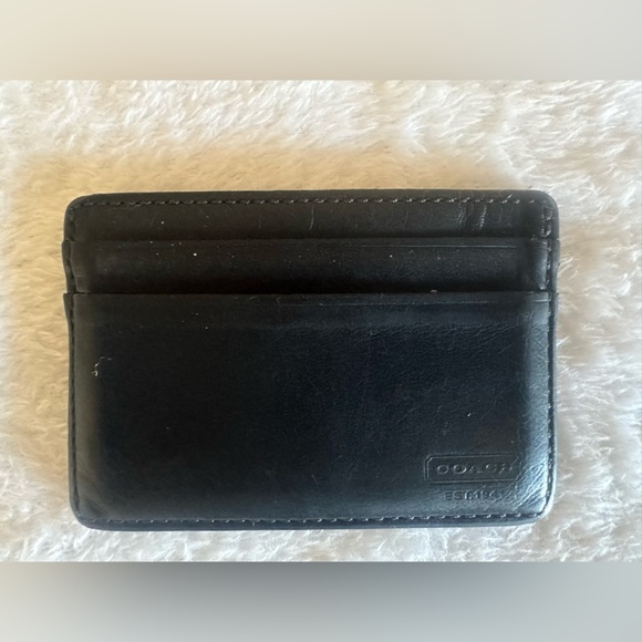 Coach Black Leather Card Holder - Picture 1 of 4